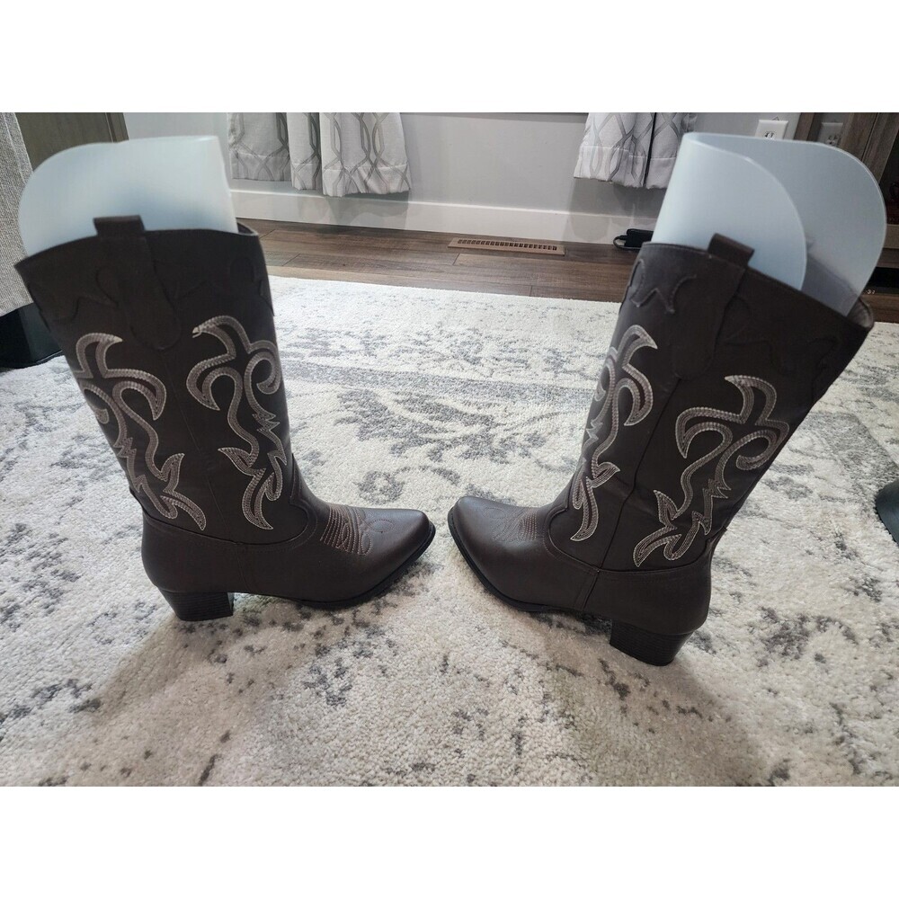 Canyon Trails Women's Western Rodeo Cowboy Boots Brown size 8M - Picture 3 of 8